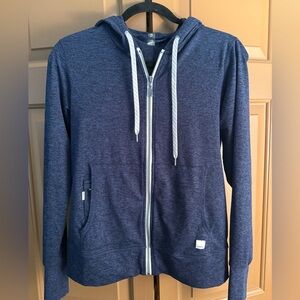 Vuori Women’s Performace Full Zip Hoodie - Heather Navy - NWOT
